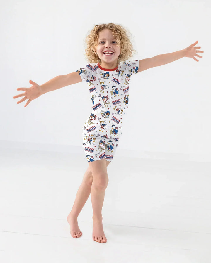 Patriotic Goose Celebrating 250 Years Bamboo Two Piece Long Sleeve Pajama Set