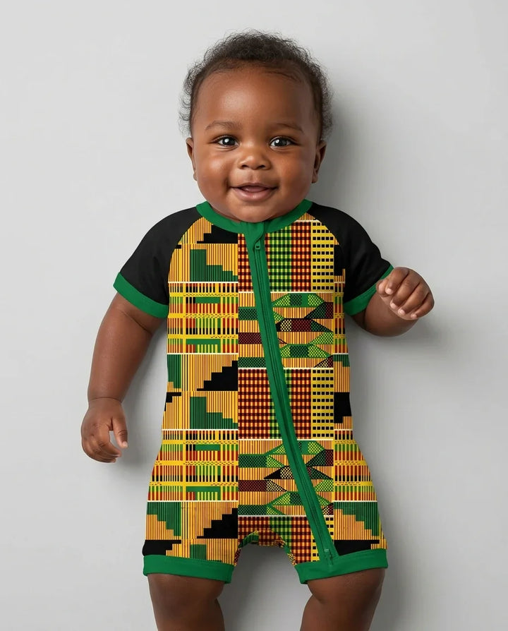 Kente Vibes Family Matching Bamboo Shorty Zippy