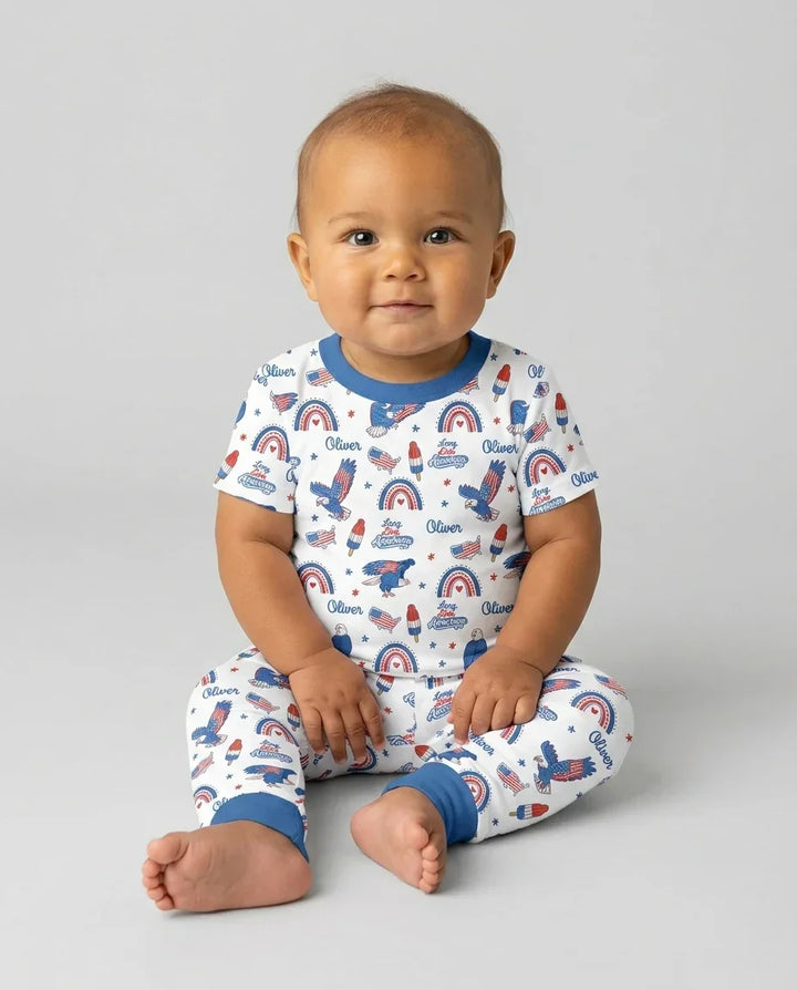 Long Live America Bamboo Two Piece Short Sleeve Pajama Set