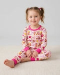 Pink Softball Game Day Bamboo Two Piece Long Sleeve Pajama Set