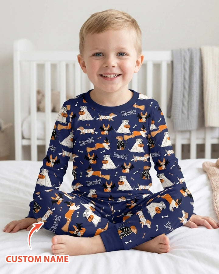 Halloween Dog Bamboo Two Piece Long Sleeve Pajama Set