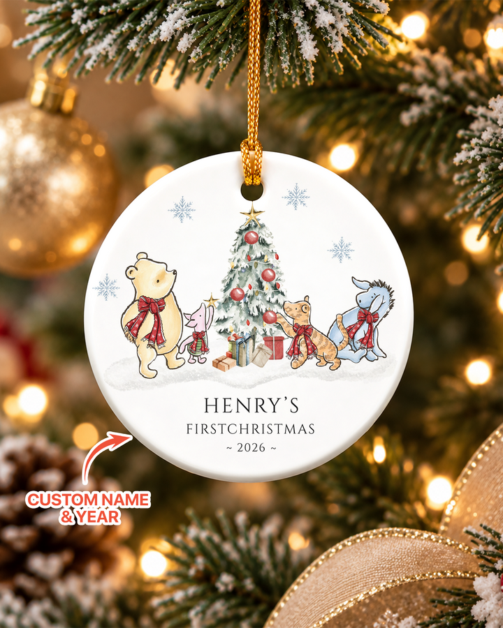 Classic Bear First Christmas Ceramic Ornament