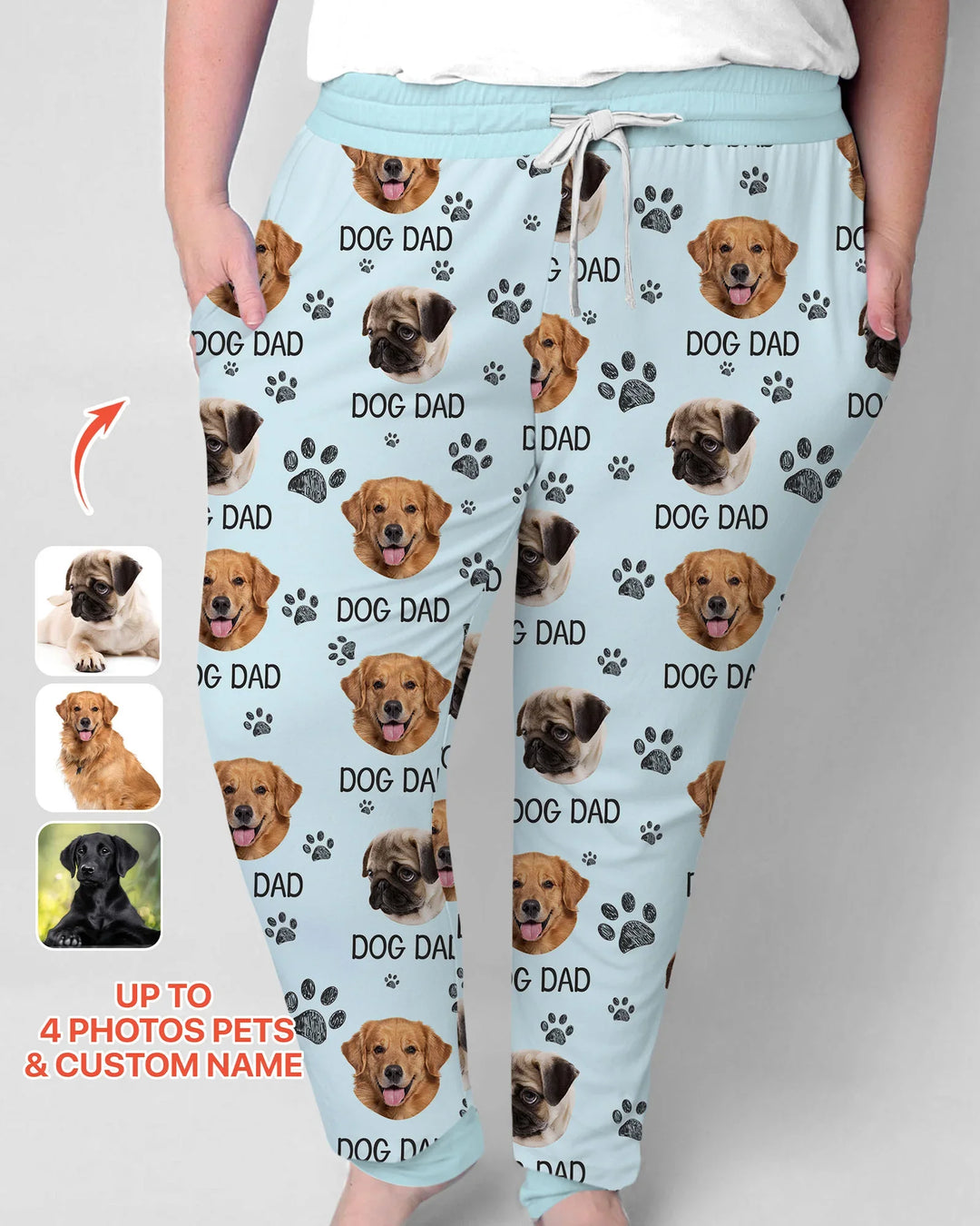 Custom Photo With Paw For Dog Lovers Bamboo Women Pajama Set