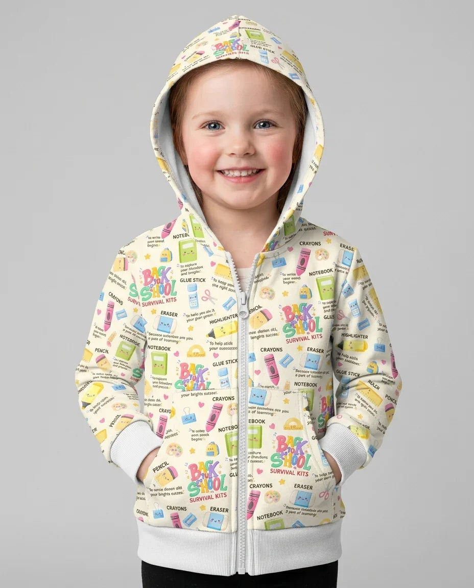 Back To School Survival Kit Bamboo Zip Hoodie