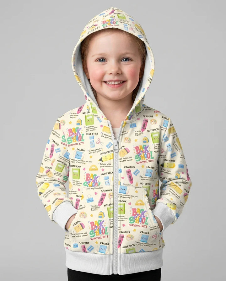 Back To School Survival Kit Bamboo Zip Hoodie
