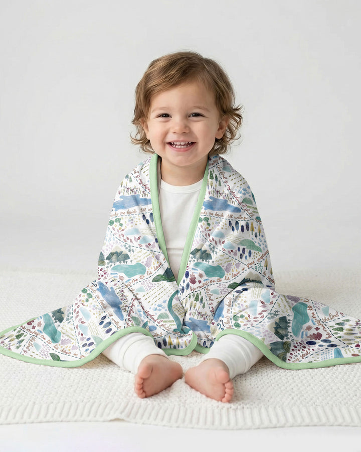 Whimsical Psalms 23 Map Bamboo Blanket