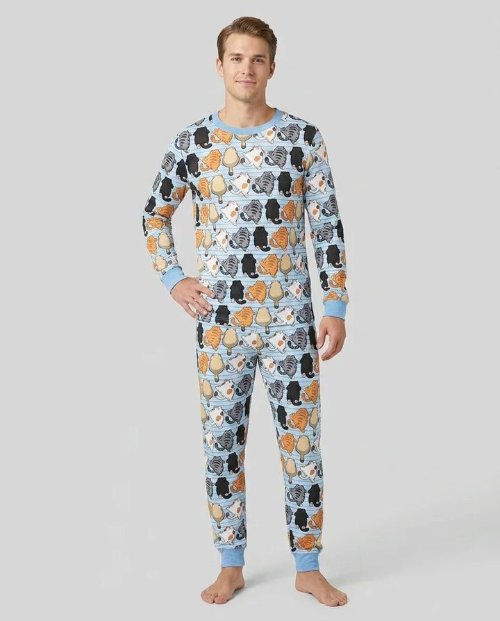 Funny Cat Butts Club Family Matching Bamboo Men's Pajama Set
