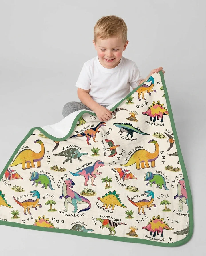 All The Dino Types Bamboo Blanket