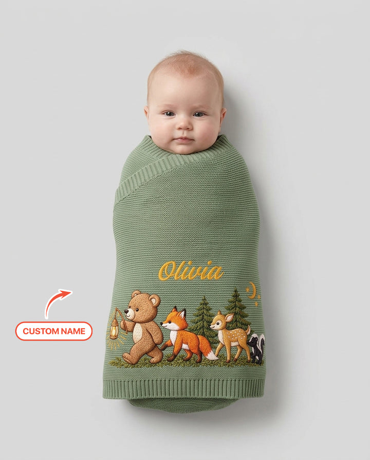 Little Woodland Adventure Baby Cotton Blanket