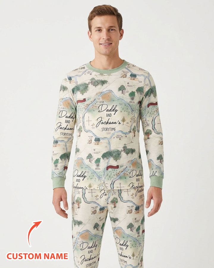 Mommy Daddy And Me Bedtime Story Family Matching Bamboo Men's Pajama Set