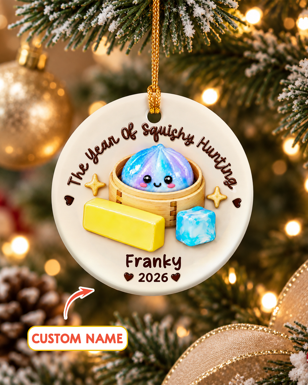 Squishy Dumpling - Personalized Ceramic Ornament