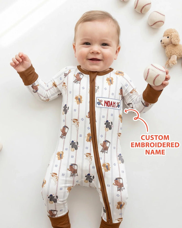 Custom Embroidered Name Baseball Bamboo Convertible Zippy