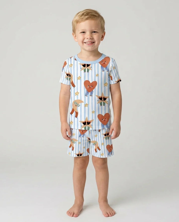 Dance More Dances Bamboo Two Piece Short Sleeve Shorts Pajama Set