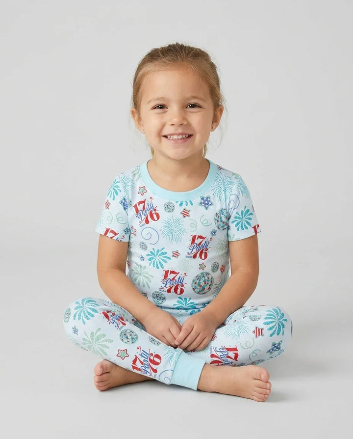 Land Of Free Family Matching Bamboo Two Piece Short Sleeve Pajama Set
