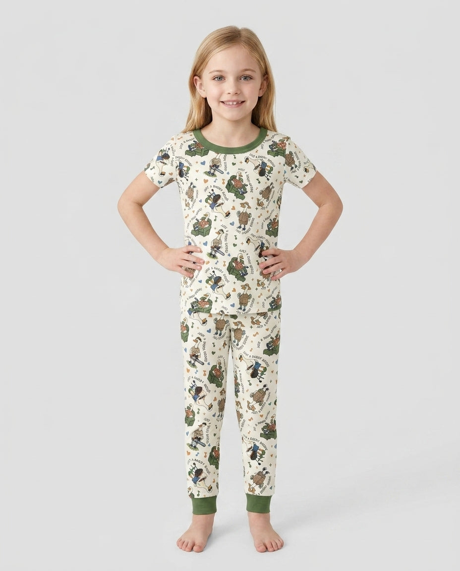 Just A Daddy Goose Family Matching Bamboo Two Piece Short Sleeve Pajama Set