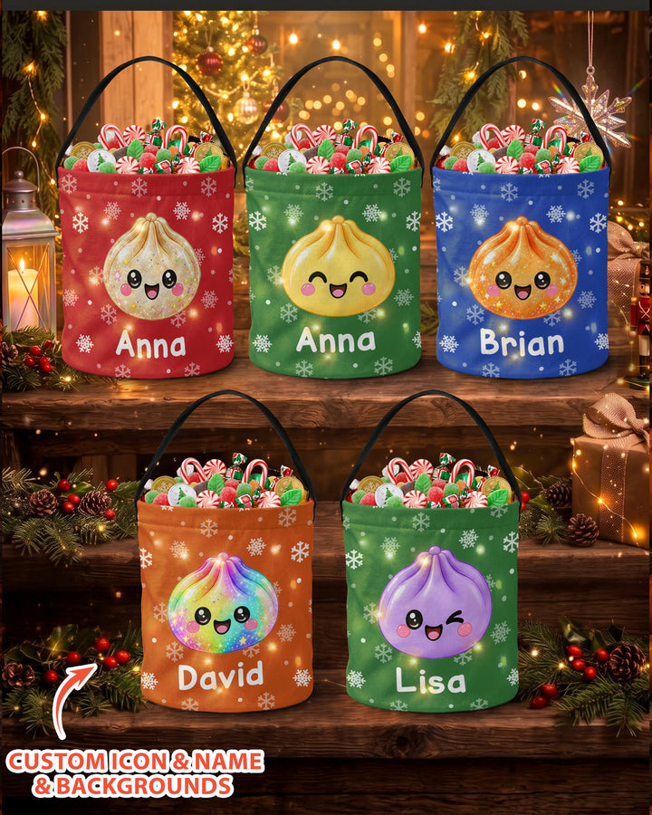 Personalized Christmas Festive Dumpling Led Light Bucket Bag