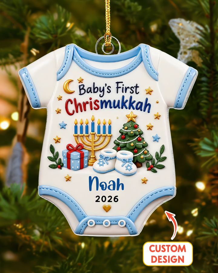 Baby’s First Chrismukkah - Personalized Acrylic Ornament