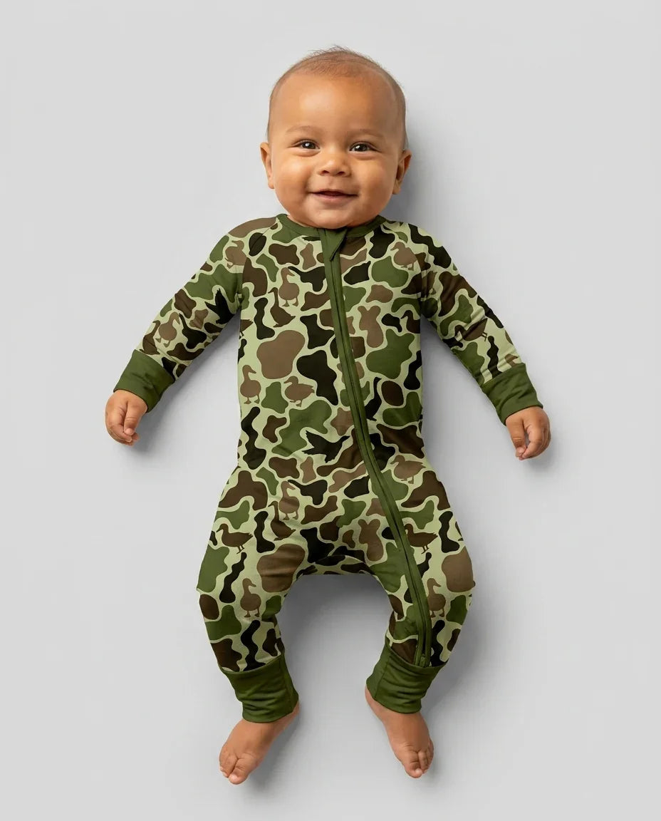 Mallard Duck Hunting Camouflage Bamboo Convertible Zippy