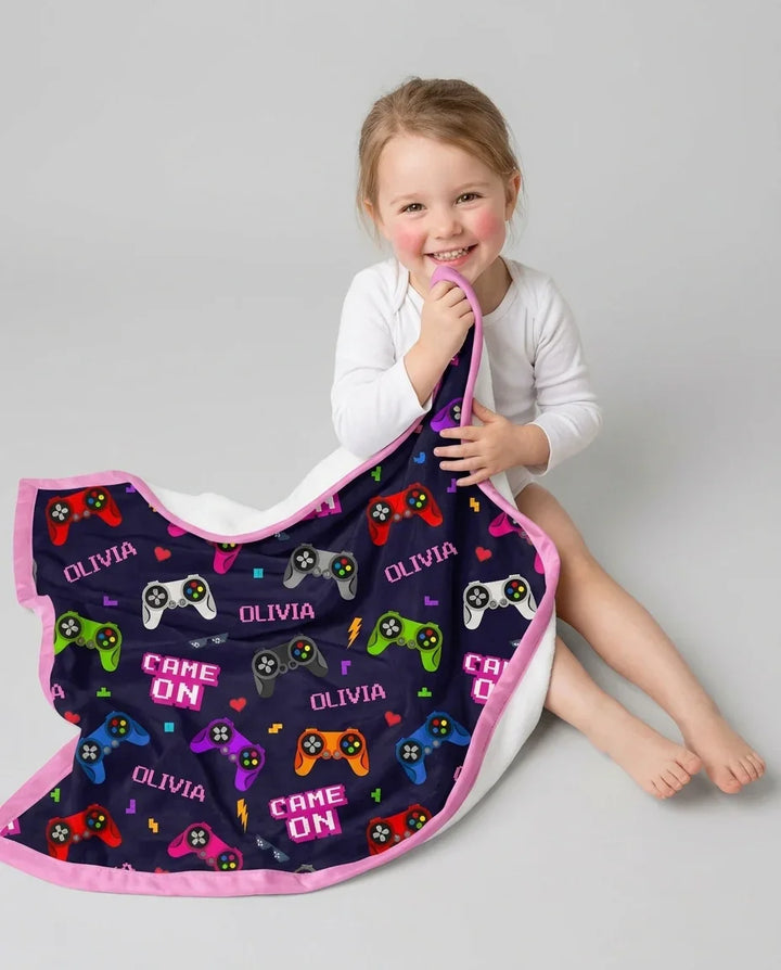 Custom Name Game On Family Matching Bamboo Blanket