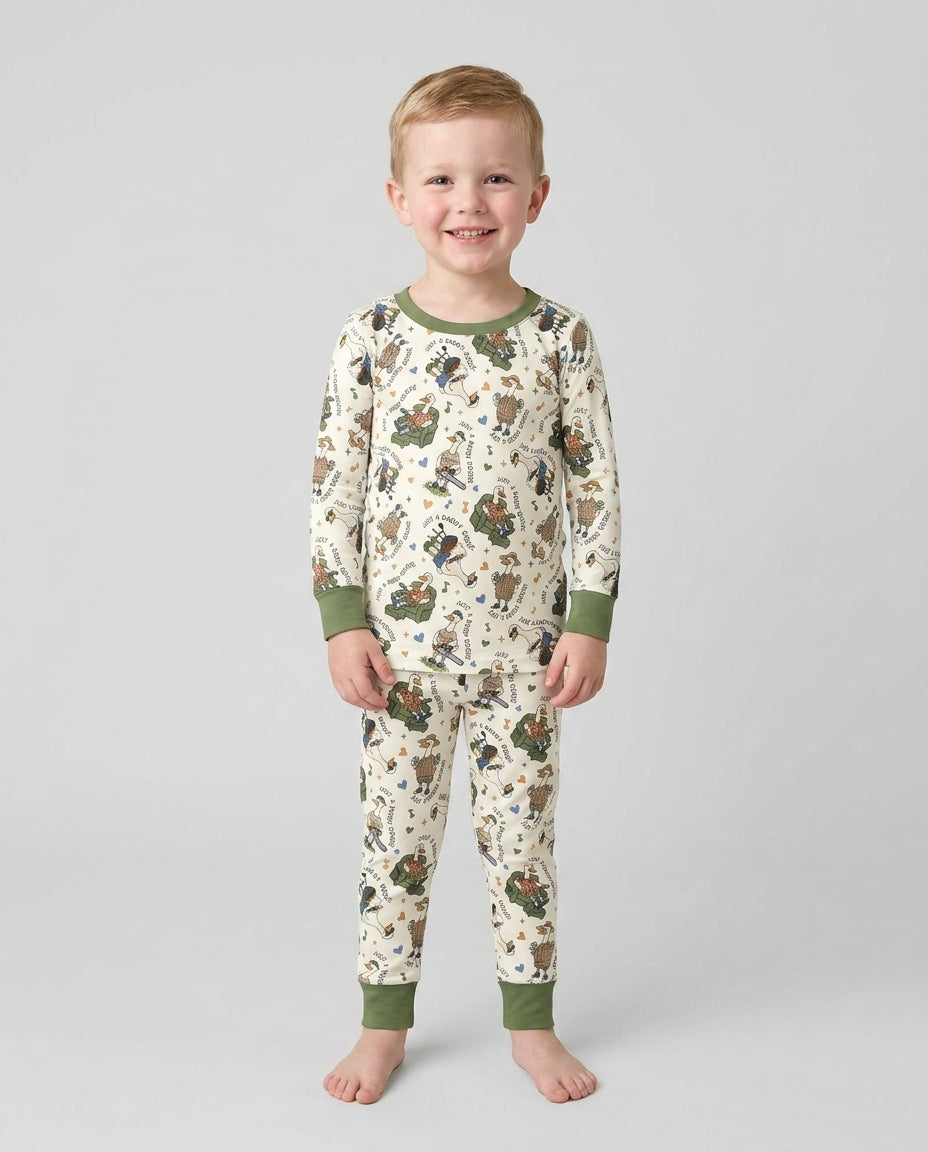 Just A Daddy Goose Family Matching Bamboo Two Piece Long Sleeve Pajama Set