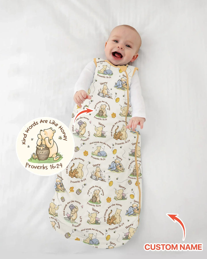 Kind Words Are Like Honey Custom Name Bamboo Sleep Bag