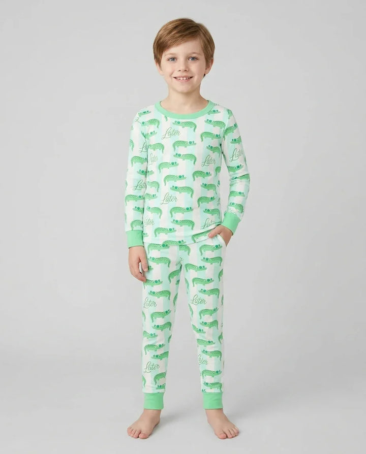 Later Gator Bamboo Two Piece Long Sleeve Pajama Set