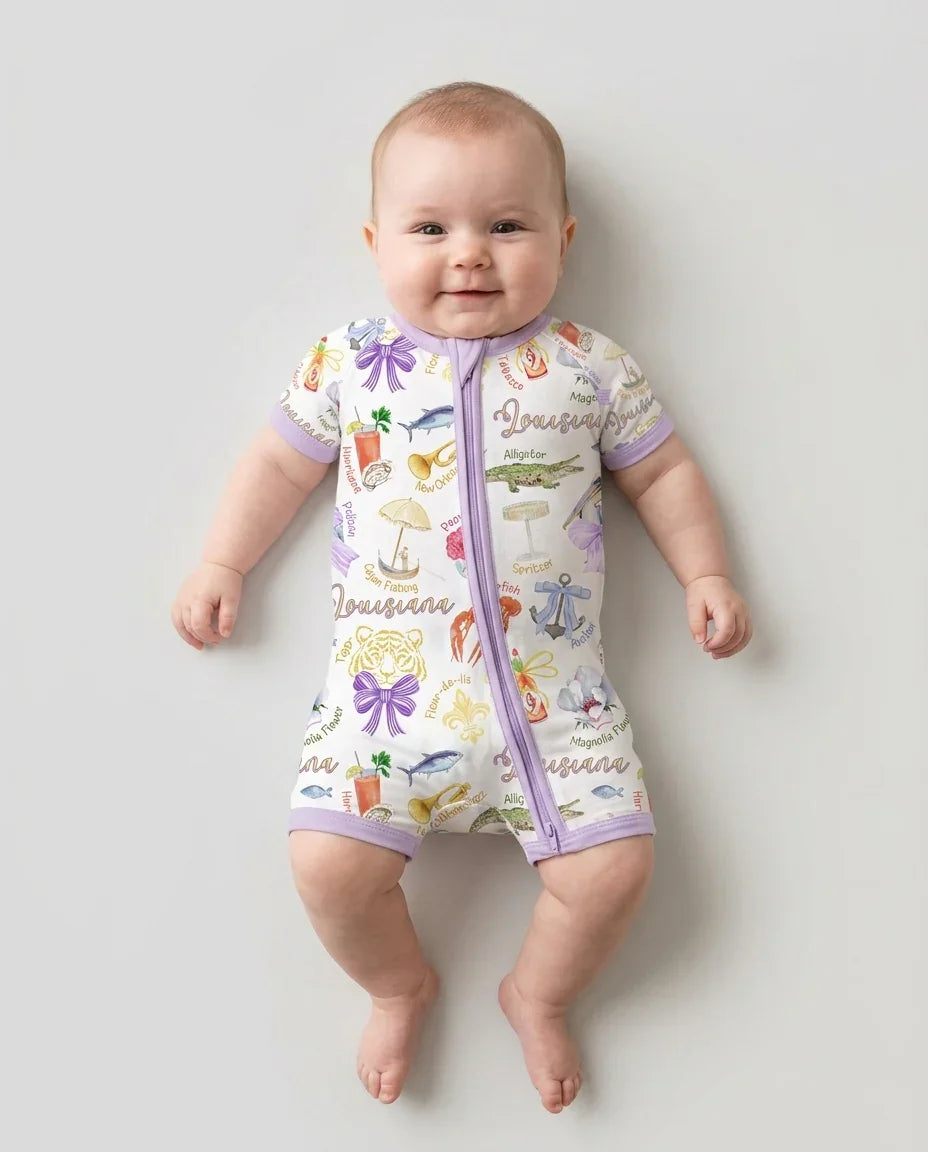 Louisiana Preppy Summer Bamboo Shorty Zippy