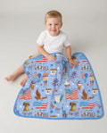 Hand Drawn Patriotic Iconic Bamboo Blanket