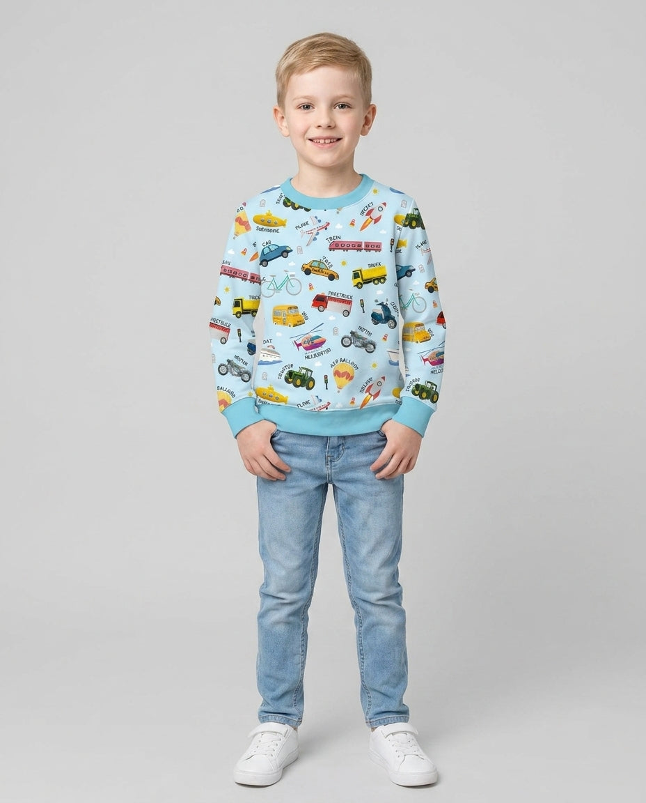 Vehicle Vocabulary Bamboo Crewneck Sweatshirt