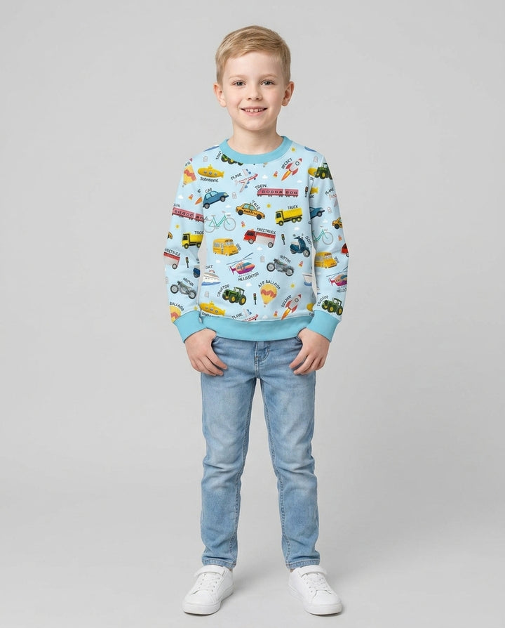 Vehicle Vocabulary Bamboo Crewneck Sweatshirt