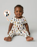 Black Legacy ABCs Family Matching Bamboo Two Piece Short Sleeve Pajama Set