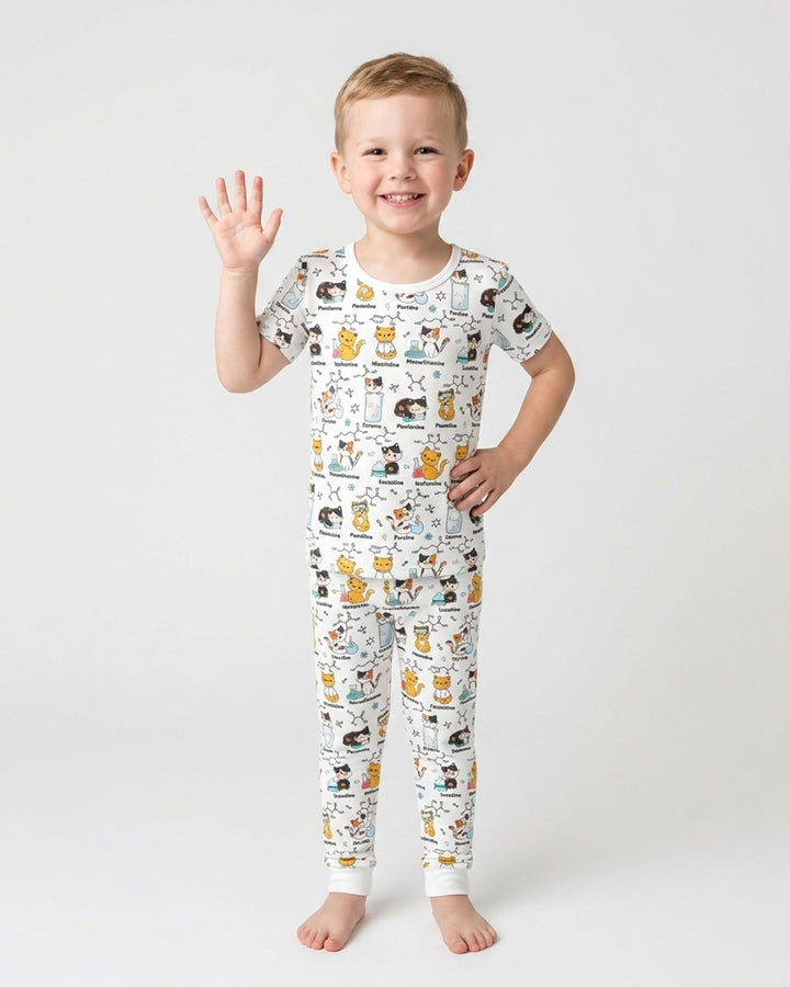 Biochemistry Cat Bamboo Two Piece Short Sleeve Pajama Set