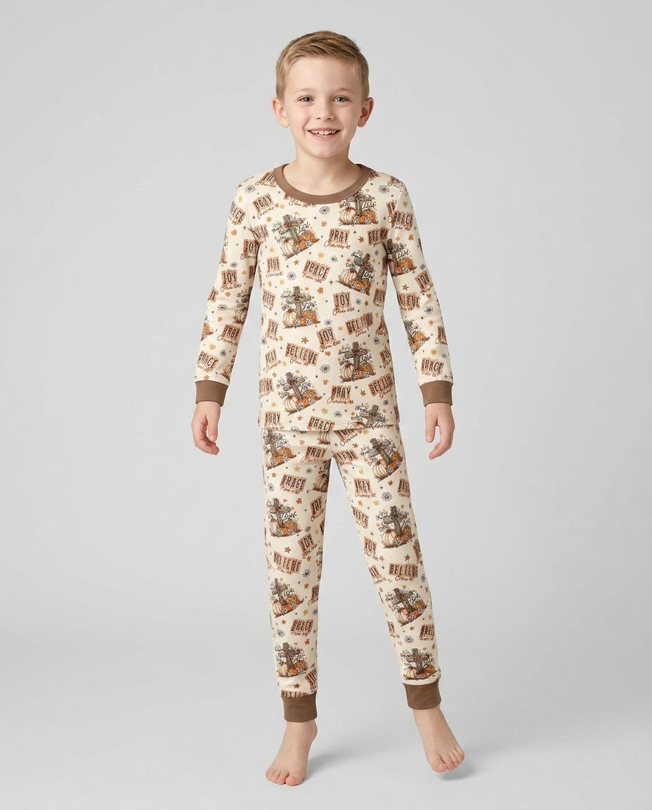 Template Bamboo Two Piece Long Sleeve Pyjamas Set