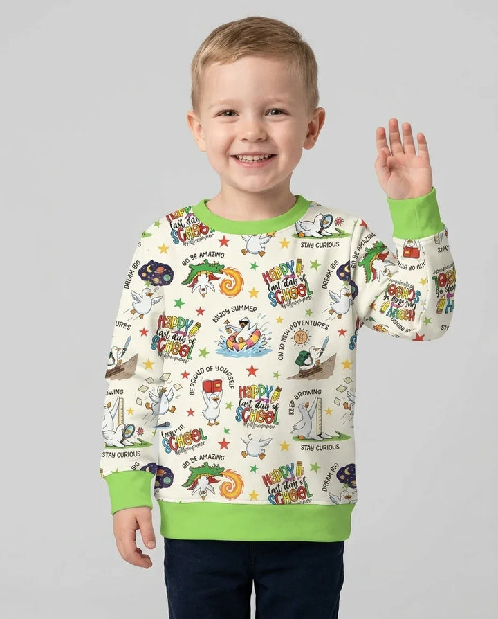 Silly Goose Happy Last Day of School Bamboo Crewneck Sweatshirt
