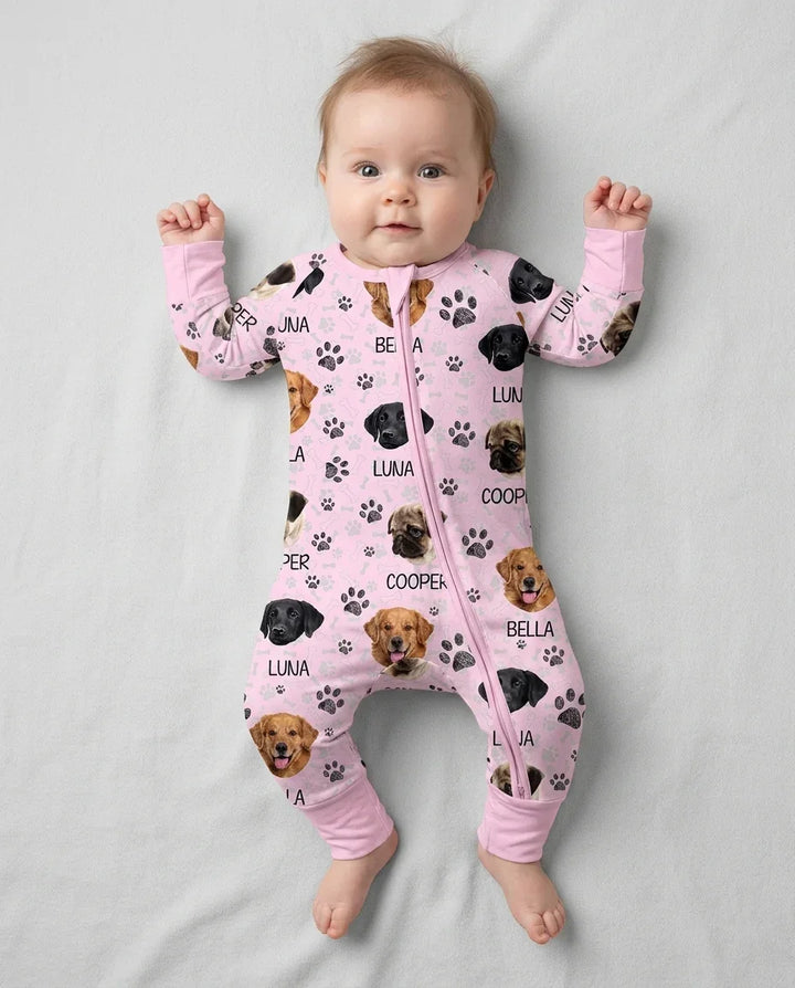 Custom Dog Photo With Paw Bamboo Convertible Zippy