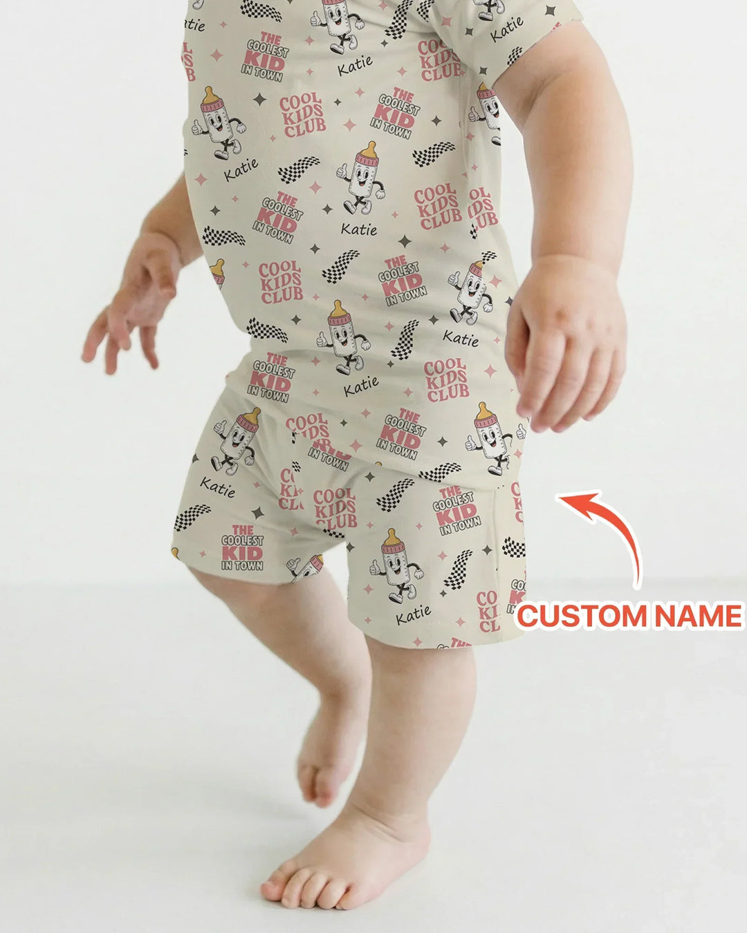 Custom Name Cool Club Daddy & Me Matching Bamboo Two Piece Short Sleeve Shorts Pajama Set