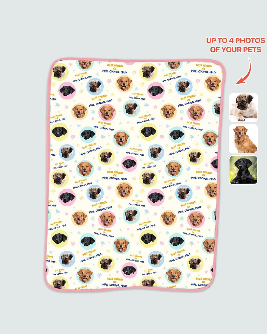 Best Friend Custom Name And Pet Photos Bamboo Blanket