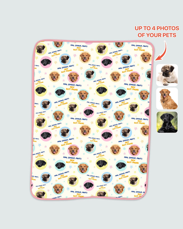 New Best Friend Custom Name And Pet Photos Blanket