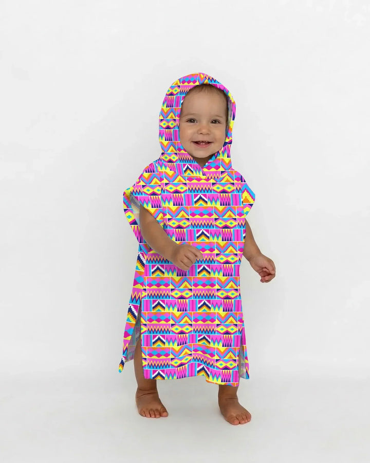 Kente Vibes Family Matching Bamboo Swim Poncho
