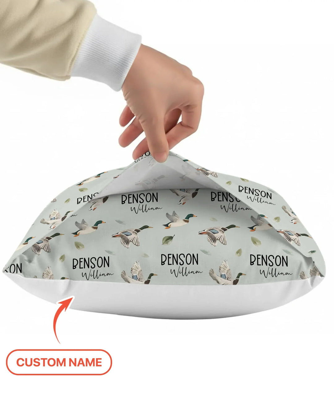 Custom Name Mallard Duck Bamboo Pillow Case