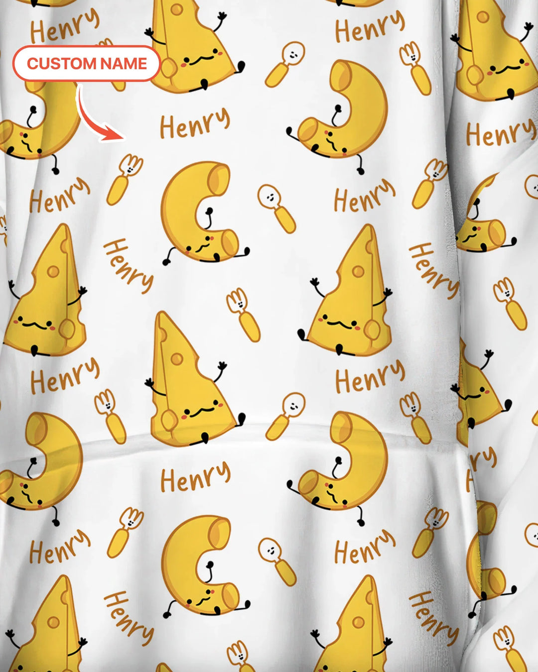 Custom Name Mac & Cheese Club Bamboo Blanket Hoodie