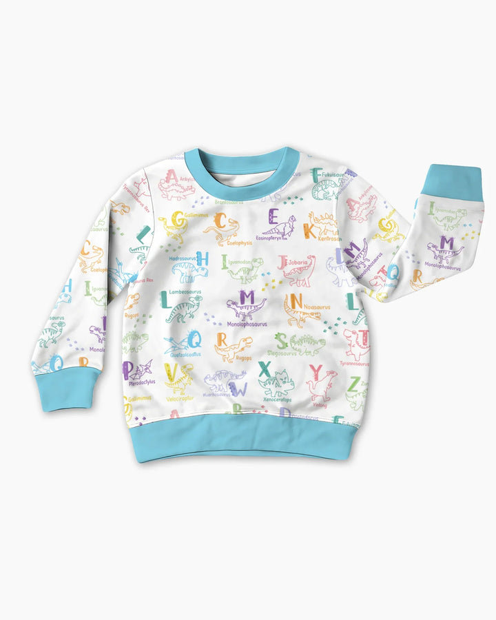 Dino Alphabet ABC Bamboo Crewneck Sweatshirt