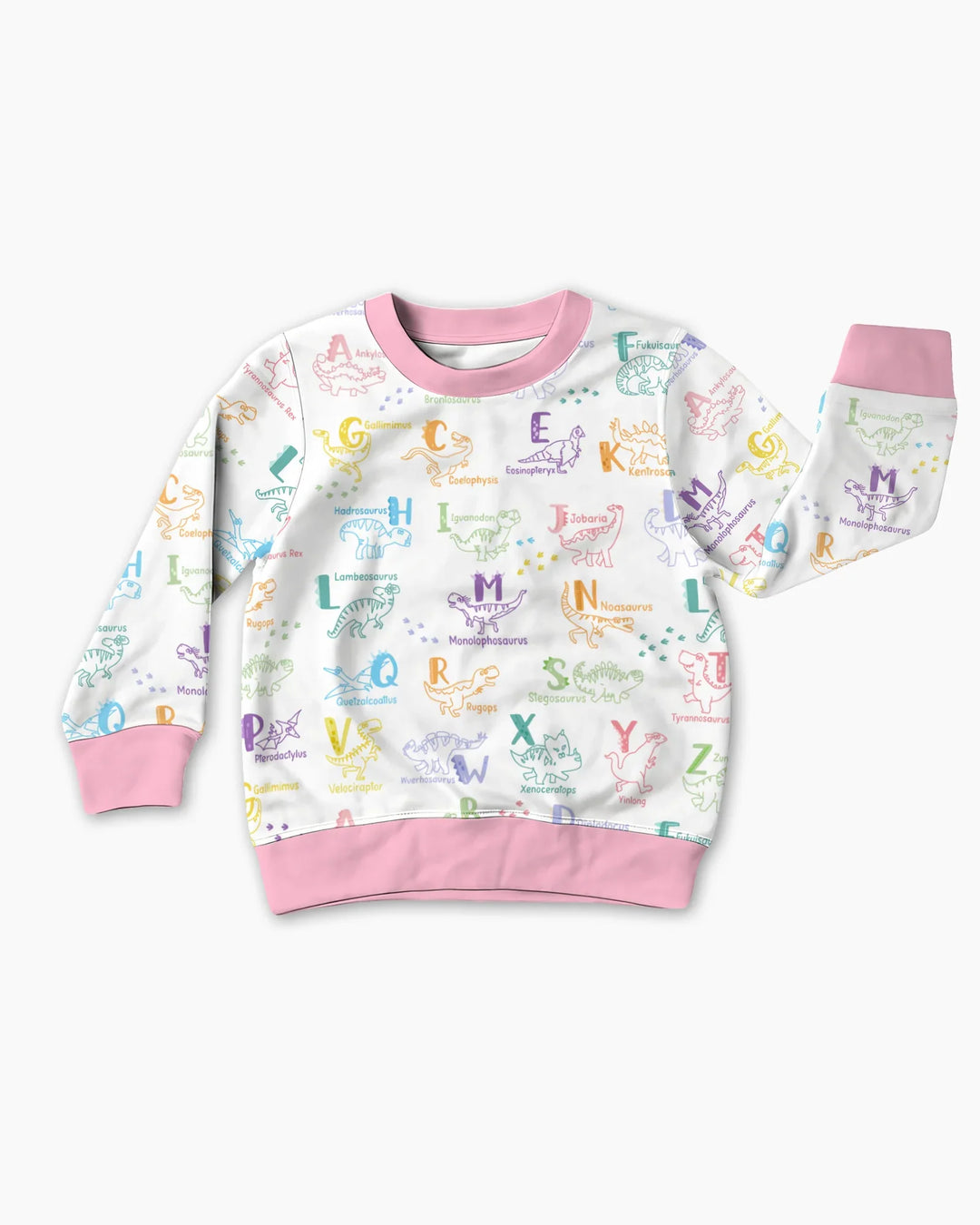 Dino Alphabet ABC Bamboo Crewneck Sweatshirt