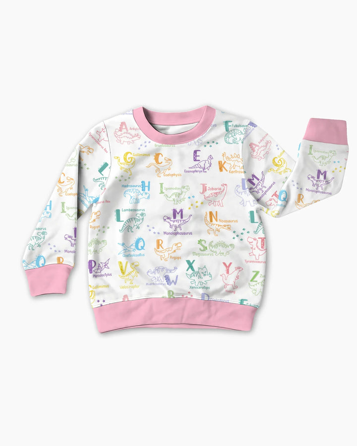 Dino Alphabet ABC Bamboo Crewneck Sweatshirt