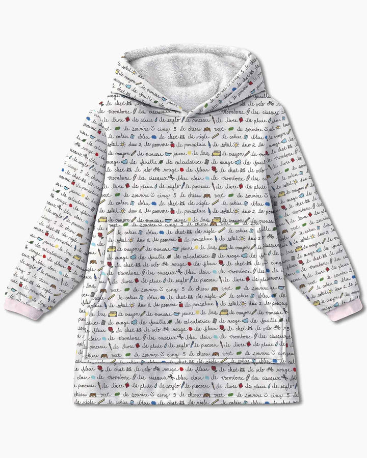 French Classroom Notes Bamboo Blanket Hoodie