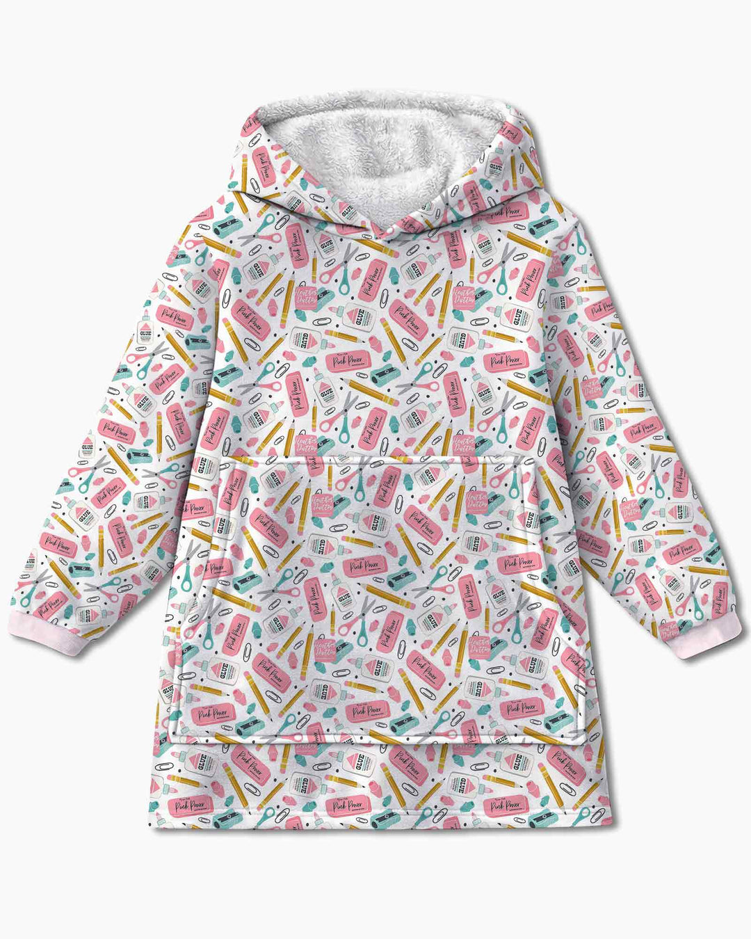 Pink Power School Supplies Bamboo Blanket Hoodie
