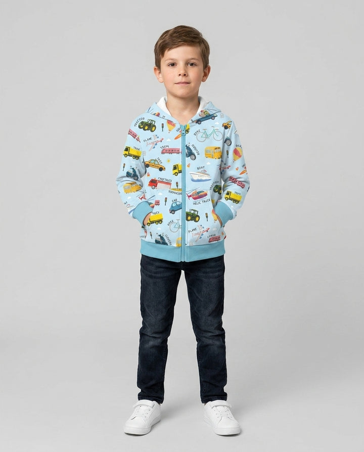 Vehicle Vocabulary Bamboo Zip Hoodie