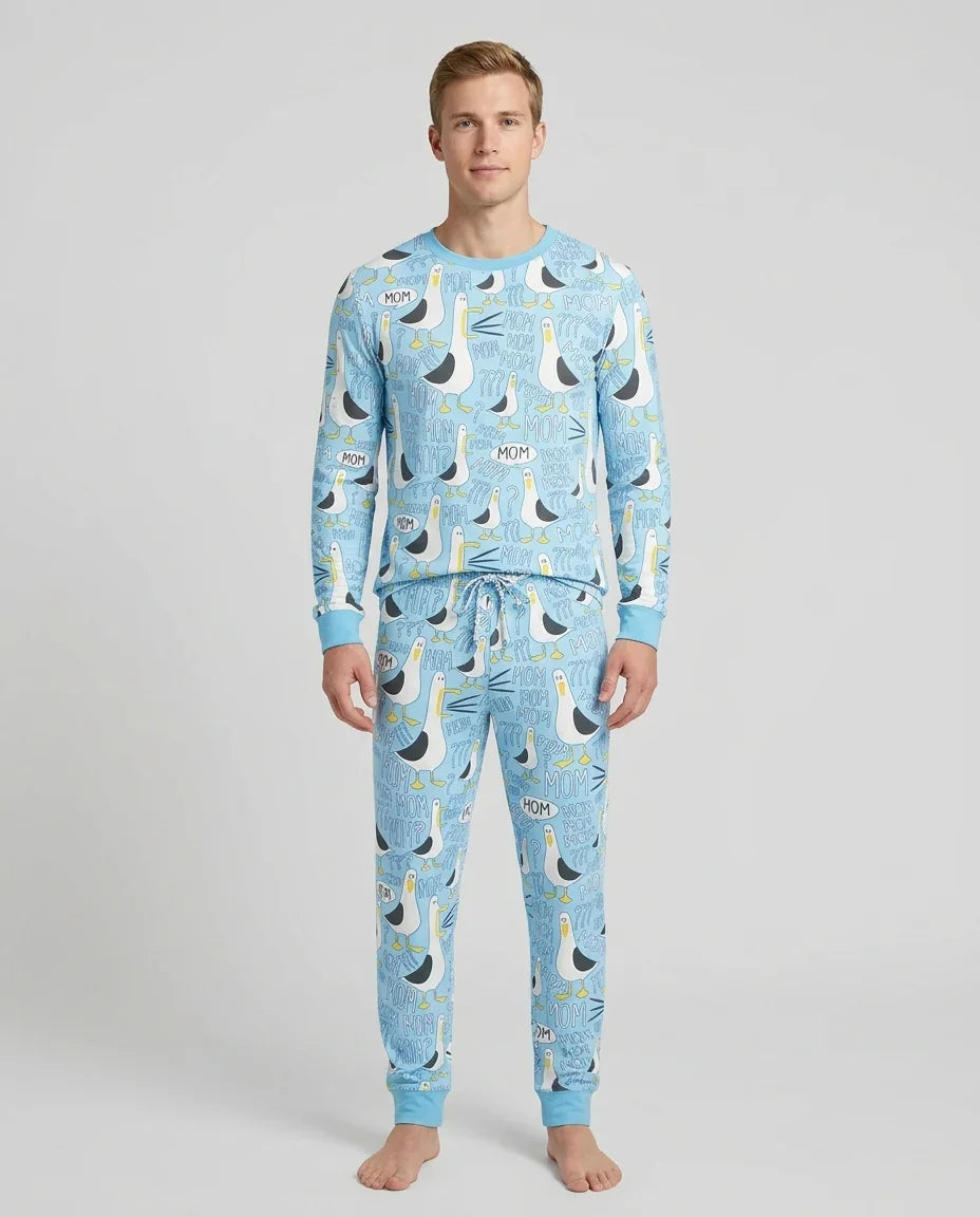 Funny Seagull MOM Bamboo Men's Pajama Set