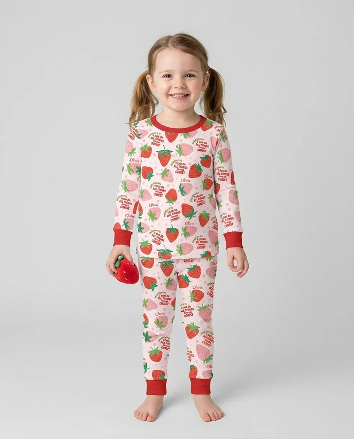 I Can Do All Things Through Christ Bamboo Two Piece Long Sleeve Pajama Set