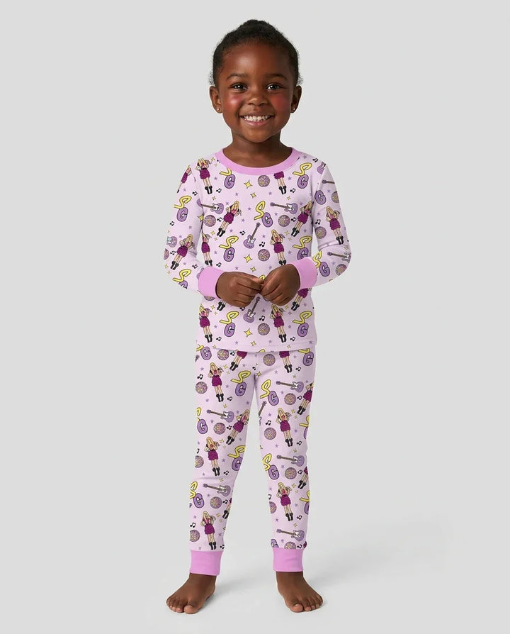Custom Name Mini Rockstar Two Piece Long Sleeve Pajama Set
